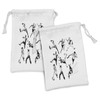 Ambesonne Sketchy Fabric Pouch Set of 2, Muscular Energetic Athletes