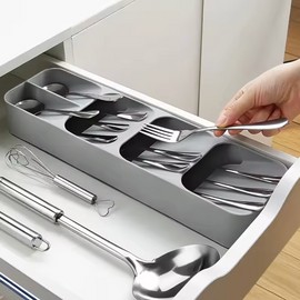 Multi-purpose Cutlery Storage Tray – Kitchen Drawer Compartmentalized Organizer Box