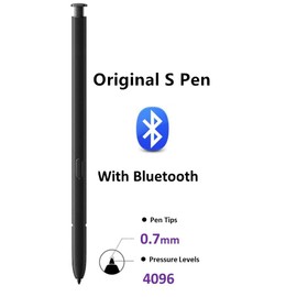 Galaxy S23 Ultra S Pen Replacement [WithBluetooth] Pen 0.7mm Tip, 4096 Pressure Sensor, Air Command Touch-Free Control S23 Ultra 5G All Verisons Stylus Pen+ 5*Tips (Graphite/Red)