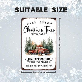 Farm Fresh Chustmas Trees Metal Sign Vintage Chustmas Home Fireplaces Cafe Bar Shop Wall Decor 8x12 inch