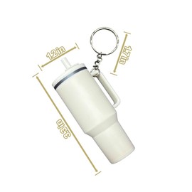 OLIREW Cute Keychain for stanley cup accessories,Cute Cup Accessories,Purse Handbag Charms for Women (White)