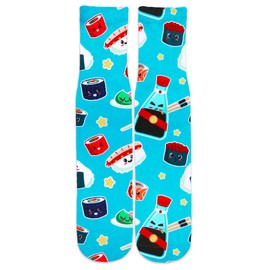 Benefeet Sox Novedad calcetines locos divertidos para hombres y niños,Sushi de color verde azul