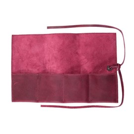 Hide & Drink, Leather Watch Roll Organizer Handmade from Full Grain Leather, Holds Up to 4 Watches, Easy Carry On Watchlover Storage (Sangria)