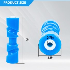ORLANG 10 Inch Heavy Duty Boat Trailer Roller, Self Centering Keel Roller, Boat Rollers for Trailer, Polyurethane Keel Roller Assembly fits 5/8" Shaft - Blue