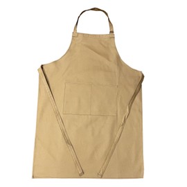 Cotton Bib Apron Split Pocket & Adjustable Neck Adults Home Baker Cook DIY Pinny 27" x 36" (Tan)