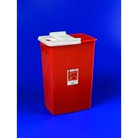SharpSafety Large Volume Sharps Containers - 18 Gallon, Red - - Case of 5