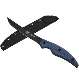 Cuda Semi-Flex Wide Fillet Professional Saltwater Precision Ground Edge Corrosion Resistant Fish Knife with Hard Molded Sheath Included, 7"