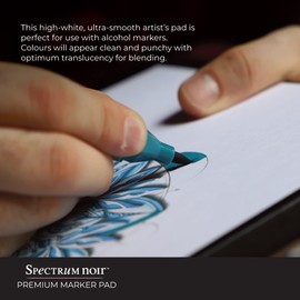 Spectrum Noir 9"x12" Premium Marker Paper Pad, White, 9" x 12"