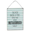 levandeo Set of 3 Metal Signs Height 20 cm Funny