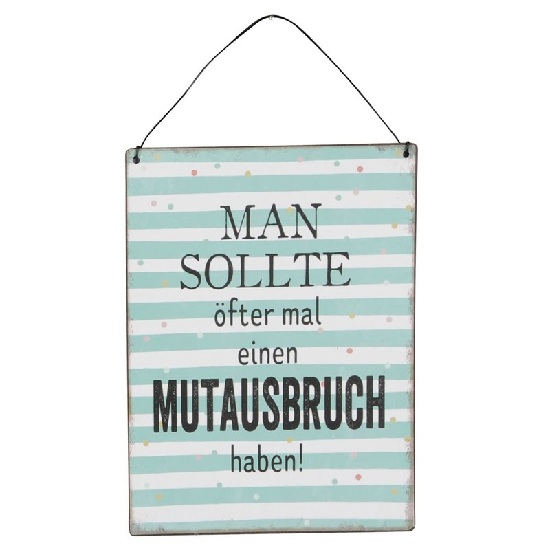 levandeo Set of 3 Metal Signs Height 20 cm Funny
