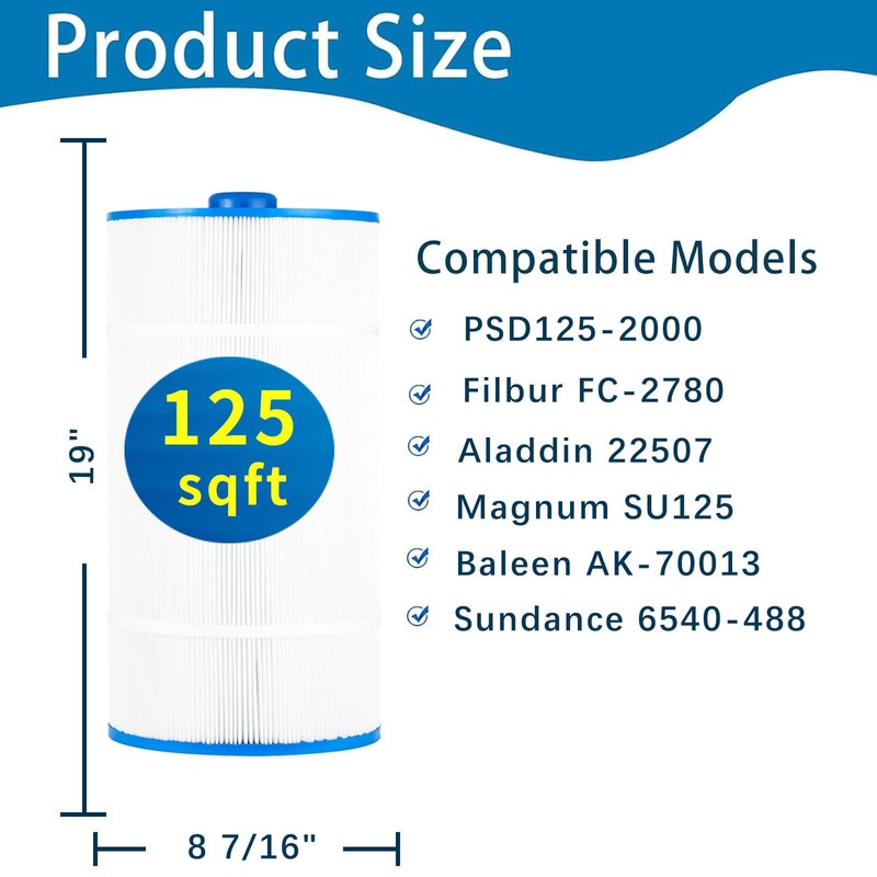Savener Spa Filter Compatible with 6540-488,Sundance Double End 120, PSD125-2000,