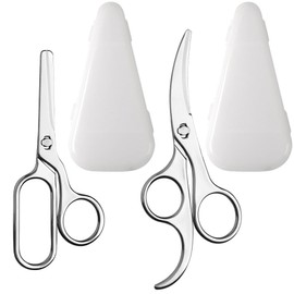 Jasni 2-Pack All 304 Stainless Steel Baby Food Scissors Detachable Vegetables Meat Noodles Kitchen Shears for Infant Kids Anti-Rust Food-Grade Dishwasher Safe with Travel Storage Case