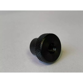 TQM 1" Black Oxide Steel Knurled Knob, 5/16-18 TAP THRU  KKT-12B