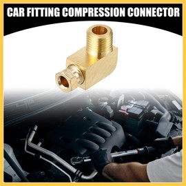 REPAIROCK 1 Pc M10x1 Universal 90 Degree Elbow Brass Fitting Compression - Car Fitting Connector Adapter Fit 4mm - Brass Gold Tone Auto Replacement Parts