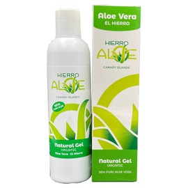 HIERROALOE Aloe Vera Gel. Skin care. Lotion. Natural Gel 250 ml (98% Pure Aloe Vera Juice). 100% Pure Aloe transparent Gel Natural de Aloe Vera (organico) 98%. (8.4 Oz.)
