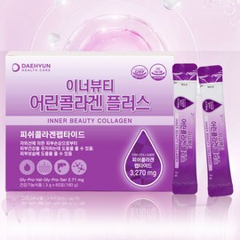 Daehyun Healthcare Inner Beauty Young Collagen Plus 3g x 60 sachets x 2 Collagen Hyaluronic Acid Elastin / 대현헬스케어 이너뷰티 어린콜라겐 플러스 3g x 60포 x 2개 콜라겐 히알루론산 엘라스틴