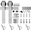 SMARTSTANDARD 5 Feet Brushed Nickel Barn Door Hardware Kit-Heavy Duty