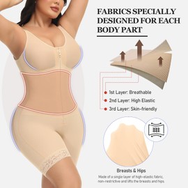 M MYODRESS Fajas Colombianas Levanta Cola Y Cadera Full Body Shapewear Shaper for Women Postparto Tummy Control Post Surgery Stage 1 Plus Size Butt Lifting S