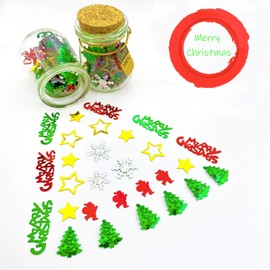 Christmas Confetti Star | Glitter Confetti Sprinkles for Xmas Party Table Scatters Decoration | Winter Wonderland Santa Festive Party Supplies | Metallic Foil | 45g 1.6OZ 1100Pcs
