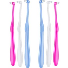 Boao Cepillo de Dientes con Mechones (6 Piezas), con Mechones en los Extremos, Borde Suave, Compacto, Interdental para Limpieza Detallada, Cepillo Cónico