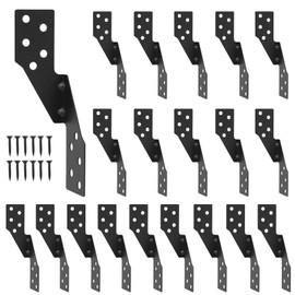 XIHUWZ 20 Pcs Hurricane Tie,Strong tie Brackets with Black Powder-Coated,Hurricane Straps Trusses/Rafters Ties