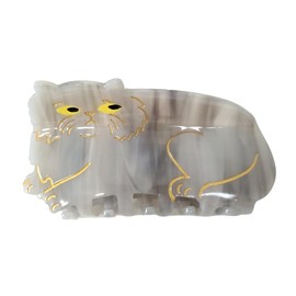 Persian Cat Hair Clips,Cellulose Acetate Hair Clips,Small Claw Clips for Girl,Hair Accessories,Grey