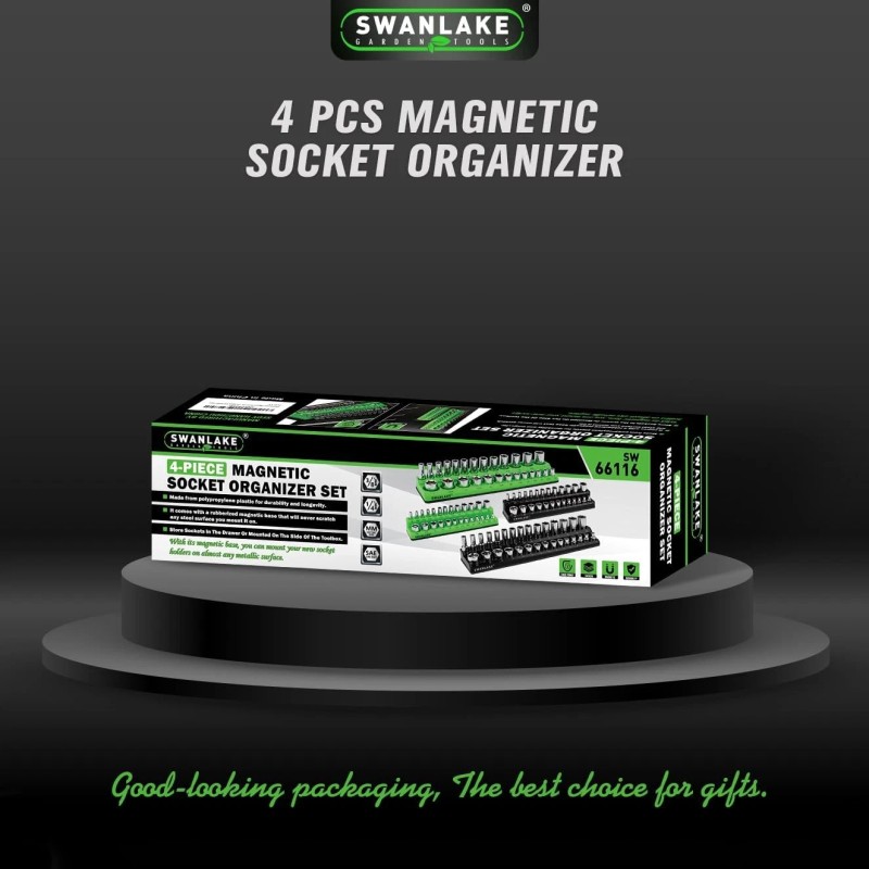 SWANLAKE GARDEN TOOLS Magnetic Socket Organizer Set, 4PCS 4 PCS,