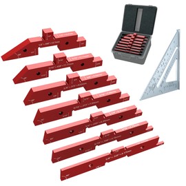 Yqwwda 8 Pcs Router Table Setup Bars, Precision Setup Blocks Height Gauge Set and Angle Woodworking Set Up for Router Table Saw Accessories and 7" Rafter Square, Aluminum