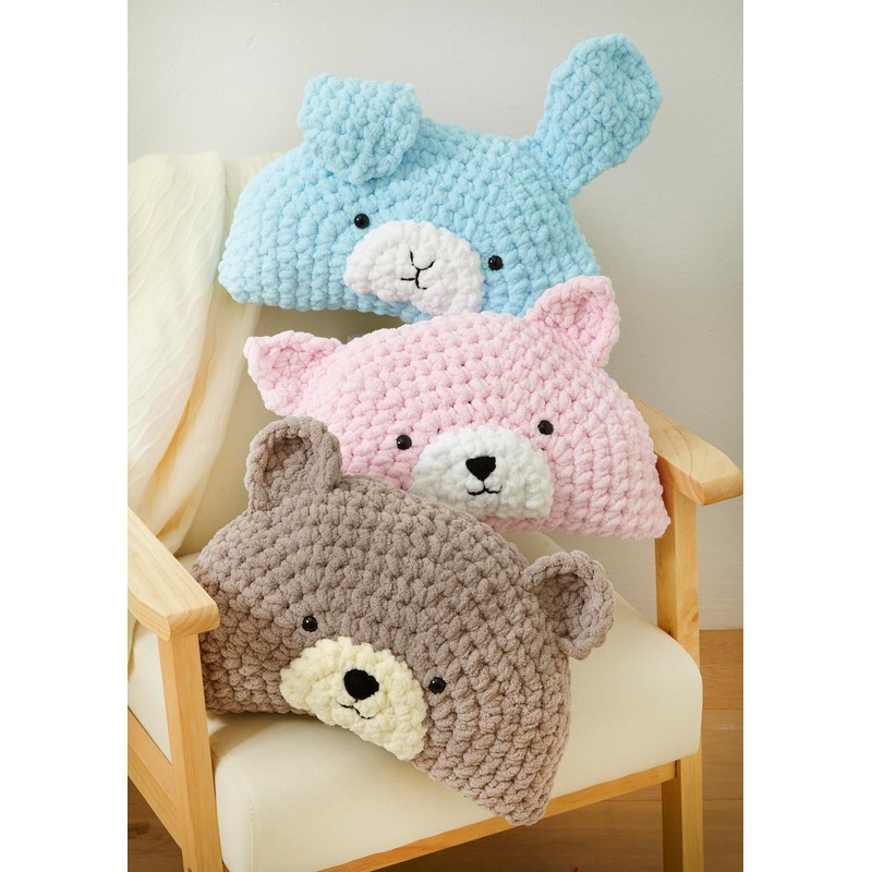 King Cole 9218 Crochet Pattern Animal Pillow Designs Bear Rabbit