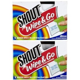 Shout Stain Remover Wipes, 12 Count (Pack of 2)