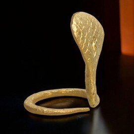 Brass Naag Nagin Snake Idol for Shivling Linga 3.25" Height and Weight 130gram - Vastu Kaal Sarp Dosh, Temple Decoration Vasuki Nagraj Sheshnag Nag Panchami Serpent Devta for Puja Worship