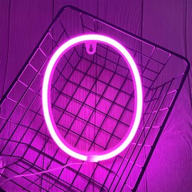 ENUOLI Light Up Letters Neon Signs, Pink Alphabet Neon Lights Wall Decor for Home, Birthday Party, Bar, Valentine’s Day Word-Pink Letter (O)