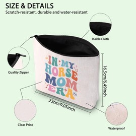 Horse Mom Gift in My Horse Mom Era Makeup Bag Equestrian Mom Gift Horse Rider Cosmetic Bag Horse Girl Gift (Horse MOM C)