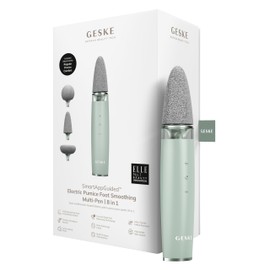 GESKE Electric Pumice Foot Smoothing Multi-Pen | 8 in 1 | Elektrische Fußfeile | 3 Bimsstein-Aufsätze | Weiche Füße | Effektive Hornhautentfernung | Handliches Design |Für Dein Pediküre-Set