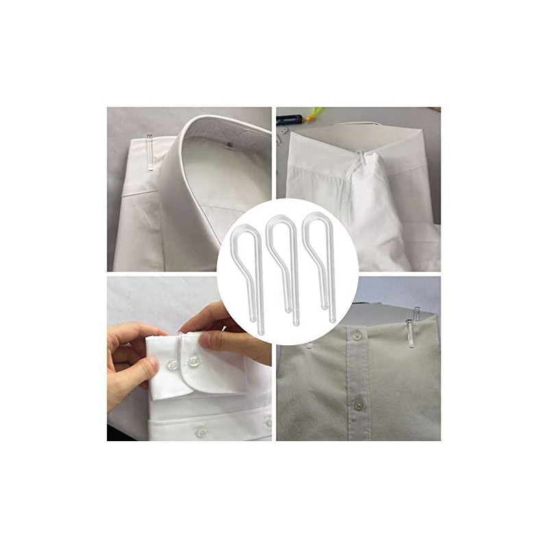 100pcs U Shape Clear Durable Plastic Alligator Clips Shirts Folding