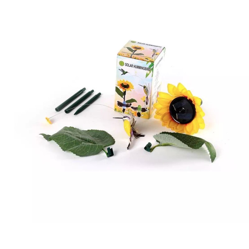 Solar Sunflower with Solar Fluttering Hummingbird,So