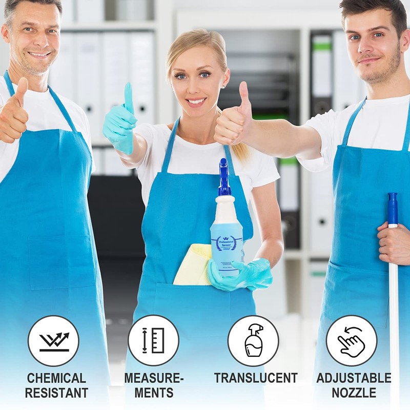 Uineko Plastic Spray Bottle (3 Pack, 24 Oz, 3 Colors)