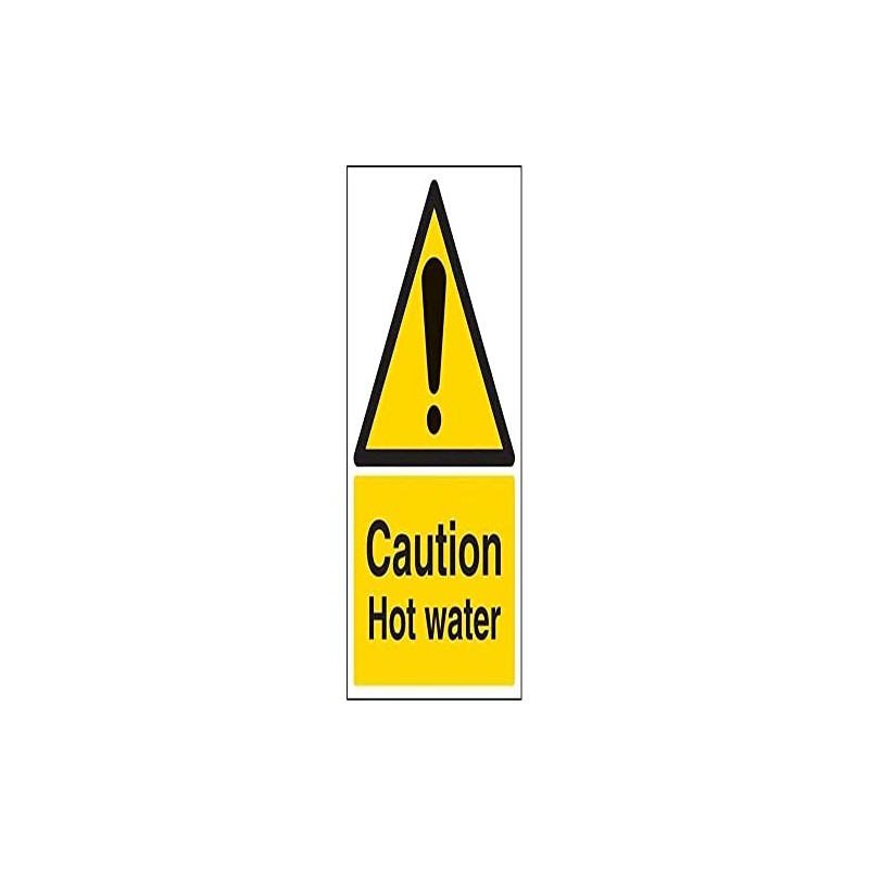 V Safety Caution Hot Water Sign - Portrait - 200