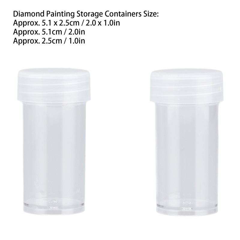 60pcs Diamond Painting Storage Containers Portable Plastic Bead Storing Bottle