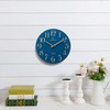 NIKKY HOME Navy Blue Wooden Wall Clock 12 Inch -