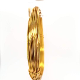 CRAFT WIRE - Alambre de aluminio de 32.8 pies, color dorado, calibre 1,5 mm/15