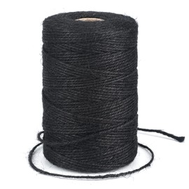 G2PLUS 200 m Black Jute Cord, 2 mm Jute Cord for Garden, 3-Layer Craft Cord for Crafts, Jute Decorative Cord for DIY Arts and Crafts Gardening