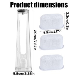 Filter Replacement Starter Kit for Keurig 2.0 Brewers, Water Filter Holder & 3pcs Activated Carbon Filter Cartridges Replacement for Keurig 2.0 K50 K300 K325 K350 K675 Series Brewers
