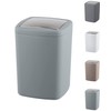 WK Barcelona Square Small Swing Waste/Bathroom/Cosmetics/Table Top Bin (Light Grey, 3LTR)