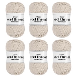 Rebower Cotton Yarn,100% Cotton Soft Knitting Yarn [for Hand DIY Bag Cushion Crocheting Knitting Project Home Decor] -6 Skeins of 300g/10.58oz(Per Skein 50g/109yards)/Milk White