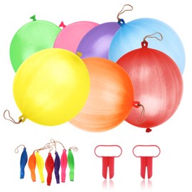 Pack of 30 Punch Balloons, 40 cm, Robust Perforated Balloons, Punch Balloons for Children, Assorted Colours, Punch Balloons with 2 Knots, for Birthday, Game, Party Accessories