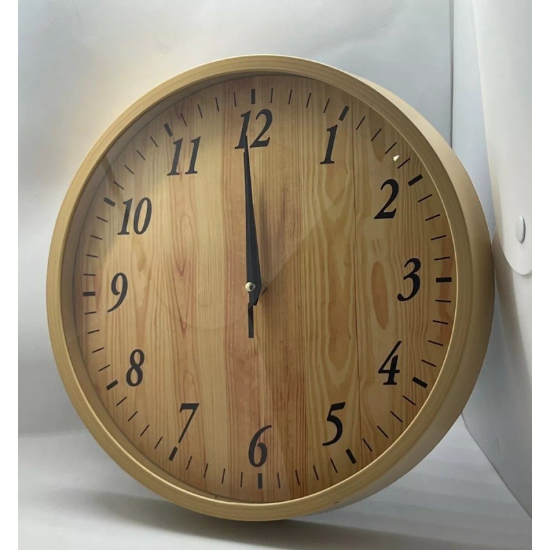 Argenmexwatch Reloj De Pared Clasico Silencioso Simil Madera Redondo