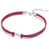 COOLSTEELANDBEYOND Ladies Womens Red Choker Necklace with Small Infinity Love