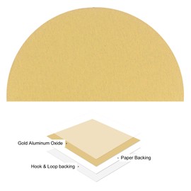 Kozelo 10pcs No Hole Sanding Discs- [ 9 Inch 120 Grit ] Round Hook and Loop Grip Sanding Pads Sheet Sandpaper for Automotive Woodworking Metal Polishing Use| Gold, Aluminum Oxide