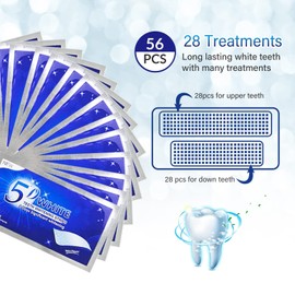 Teeth Whitening Strips, Effective Non-sensitive Teeth Whitening Strips Mint Flavor 14 Pouches